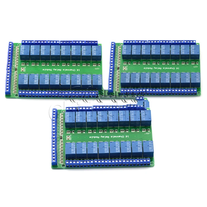 16 Way relay module low level trigger double PCB bidirectional terminal 5V 12V 24V components