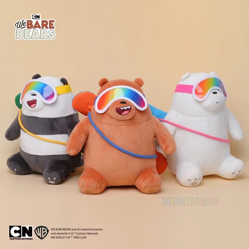 

New 25cm Sports Series We Bare Bear Plush Toy Ornaments Cute Bear Football Doll Swimming Doll Taekwondo Models