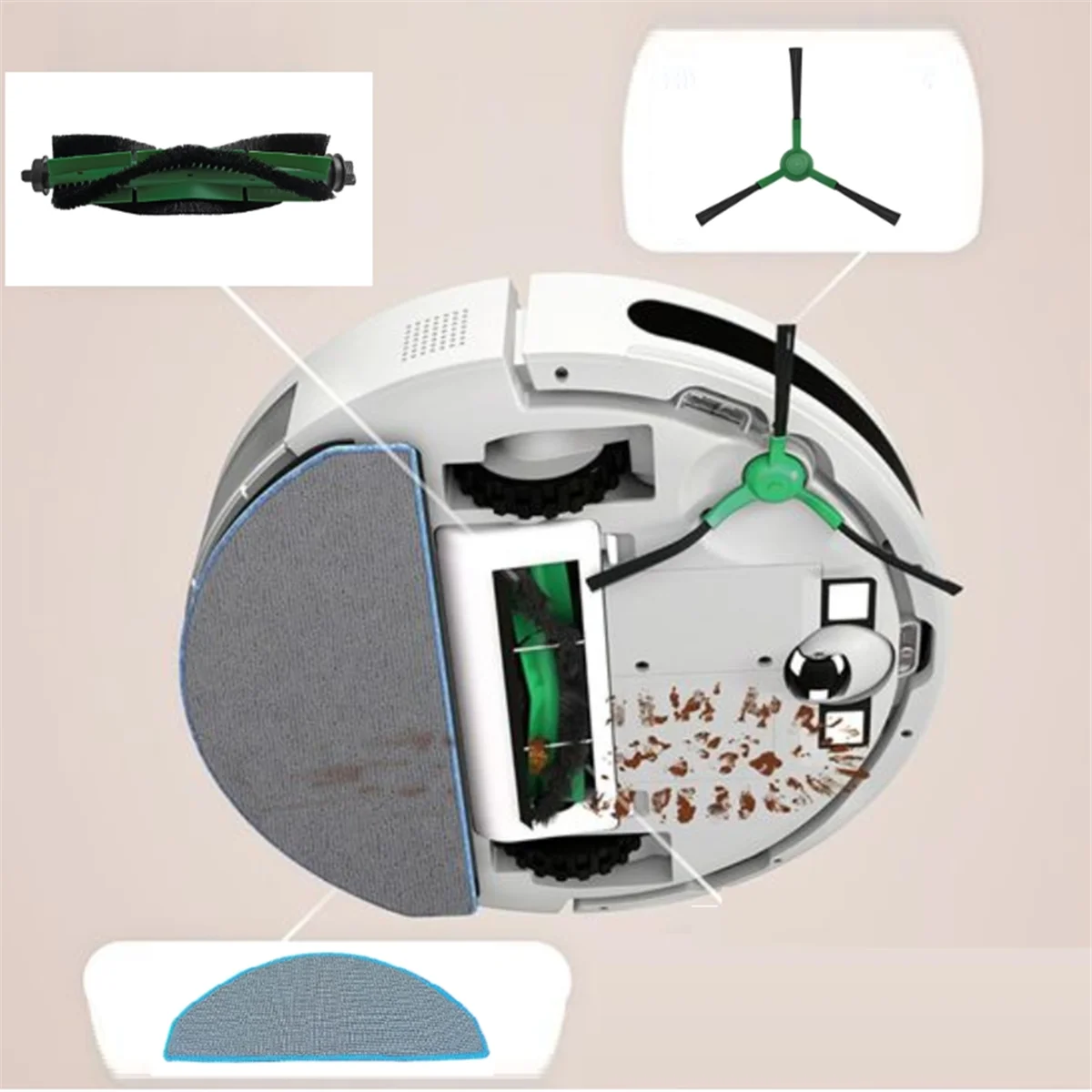A58E-14 шт. для IRobot Roomba Combo Essential/Vac Essential Y0112, аксессуары для пылесоса, основная боковая щетка, HEPA-фильтр, швабра