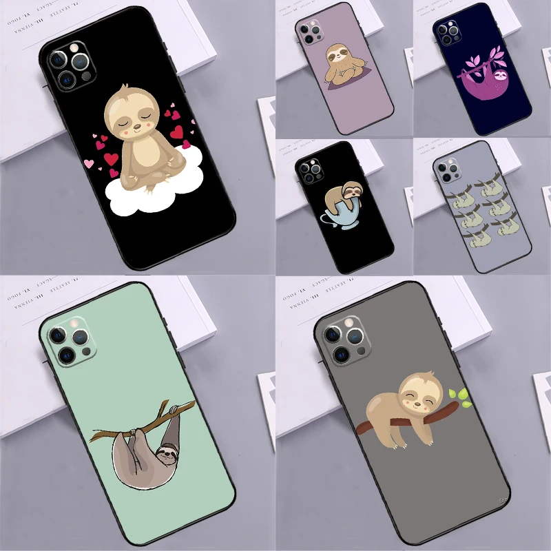 Yoga Sloth Hang Funny Design Funda For iPhone 14 15 16 Pro Max 12 13 Mini 11 16 Pro Max XS X XR 7 8 15 Plus Case