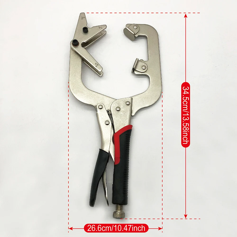 Alicates de soldadura de 14 pulgadas, abrazaderas de soldadura, alicates vigorosos de acero, abrazaderas de ángulo C de ángulo recto, boquilla de abrazadera, abrazadera de tubos de soldadura ajustables