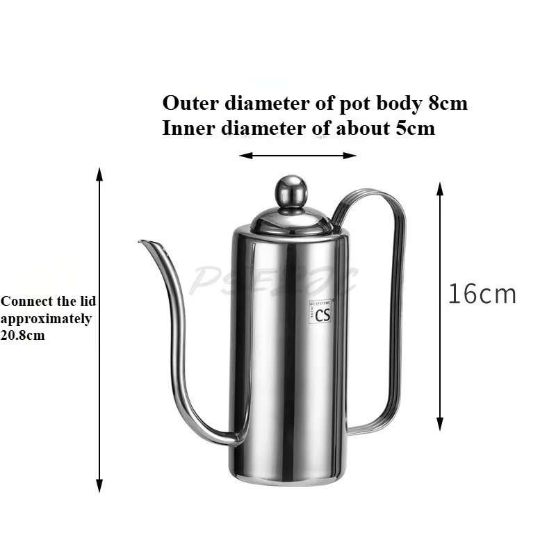 304 Stainless Steel Household Soy Sauce Pot Fragrant Oil Bottle Seasoning Storage 800ML Honey Bottle