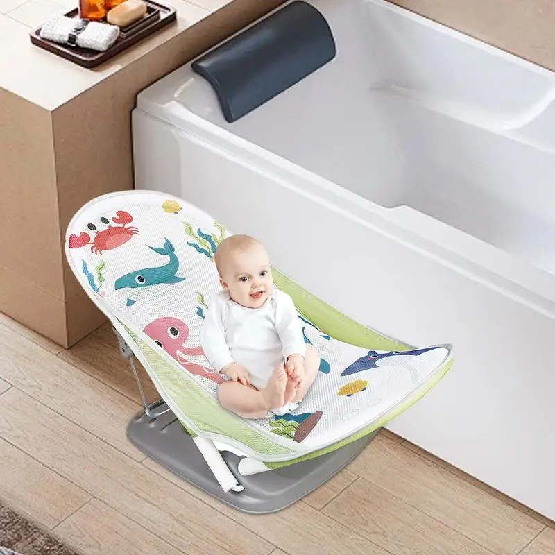 

Foldable Toddler Bather Bathtub Foldable Toddler Bath Bather Seat Toddler Folding Shower Rack For Bathtub Counter Sink Bathroom