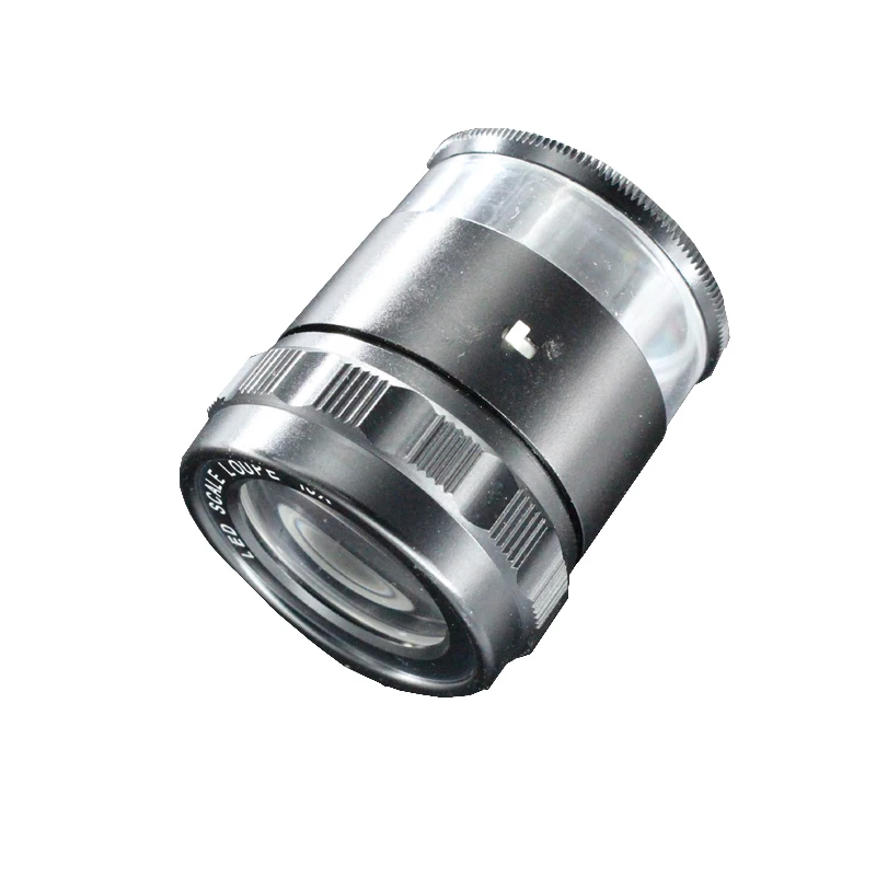 10 times magnifying glass with lamp  10X SCALE LOUPE  The graduation of scale mirror is 0.1 mm clear
