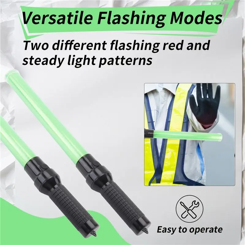 A11I 4Pack Traffic Wand 54Cm Led Traffic Control Wand Safety Light Wand With 2Flashing Modes Air Marshaling Signal Wand