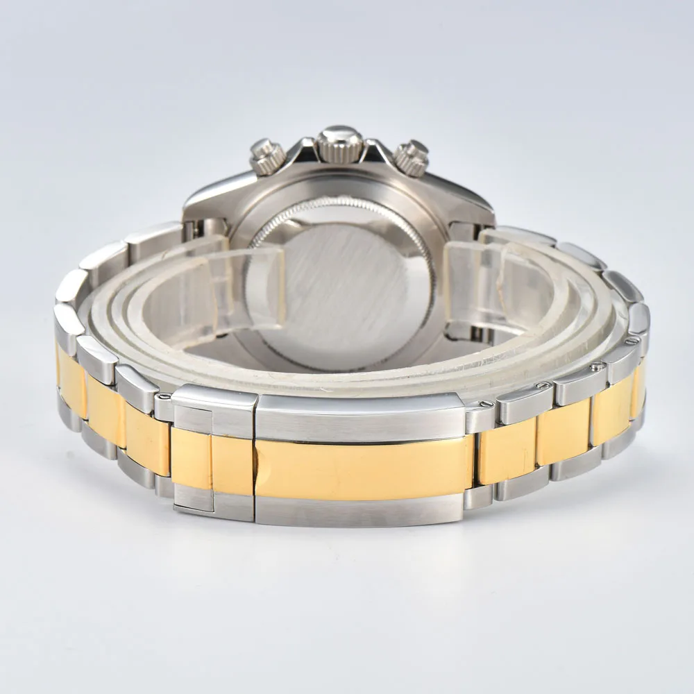 39mm luxury VK63 quartz wristwatches for men panda type timing watch with Japanese VK63 quartz movement chronograph reloj