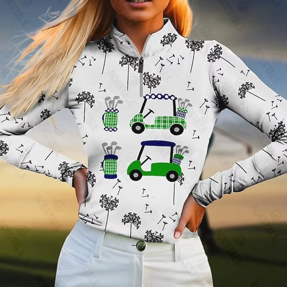 2024 new Women Golf Long Sleeve polo Shirt  Autumn winter Clothing Quality Slim Golf Apparel Sports Wear Tennis Baseball Clothes