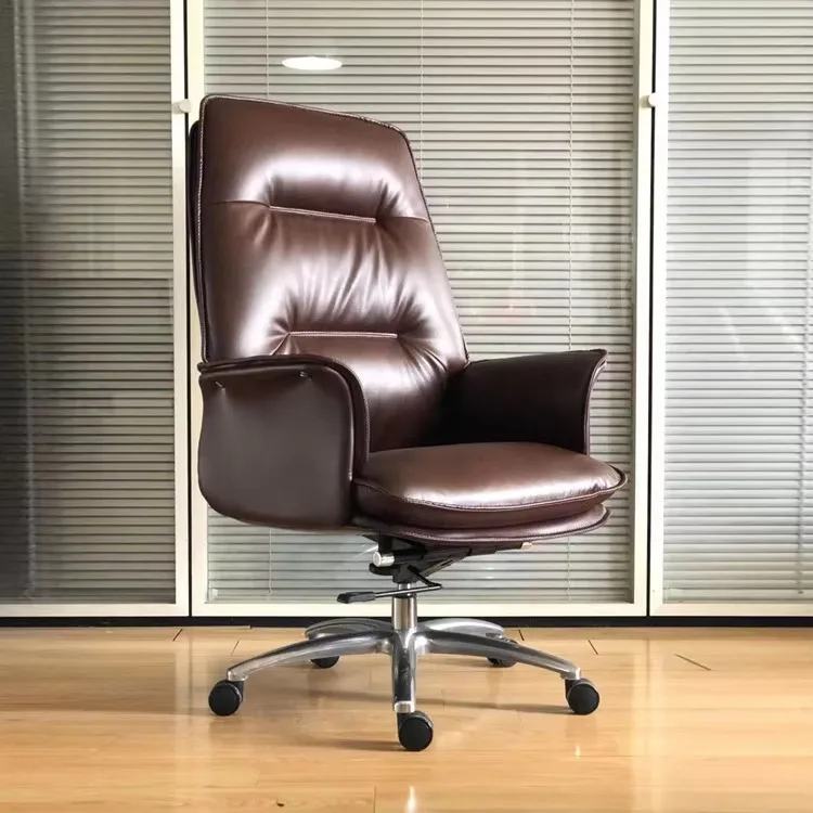 ！@Leather Office Executive Chair Rotating Lift Chair Upholstered Seat Adjustable Height Managerial Chairs