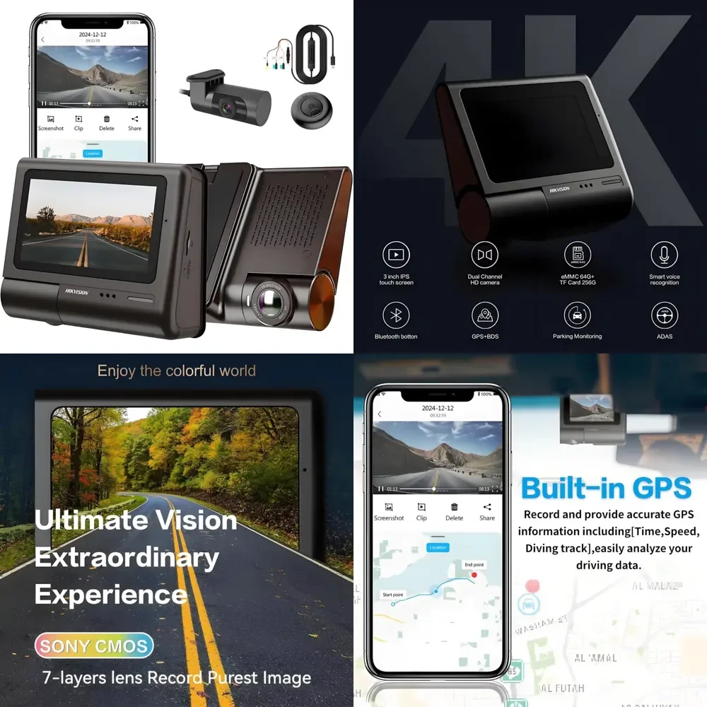 For G2PRO Dashcam 102 Angle 4K + 1080P STARVIS Sensor ADAS+GPS Night Vision 5GHz Wi-Fi Parking Monitoring WiFi App