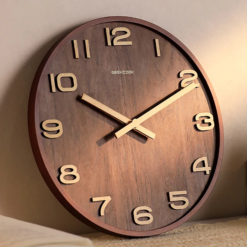 Modern Home Luxury Wall Clock Wood Watch Living Room Restaurant Wall Watch Modern Bedroom Table Clock Needle Retro Home Decor