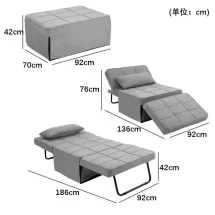 Multifunctional Folding Footrest Bed Modern  Adjustable Backrest Sleeping Sofa Bed Suitable For Living Room Apartment