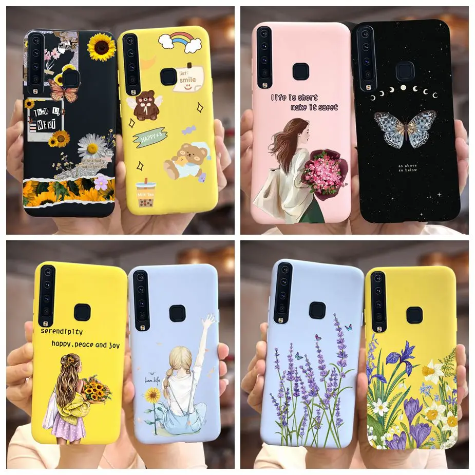 For Samsung Galaxy A9 2018 Case SM-A920F Cute Bear Cartoon Back Cover Soft Silicone TPU Phone Case For Samsung A9 A 9 2018 Coque