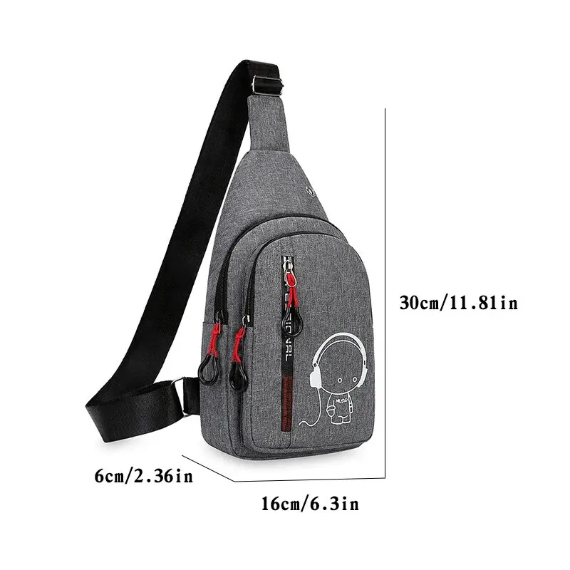 Bolsa de peito crossbody coreana masculina, mochila de ciclismo, bolsa de ombro masculina, moda casual, nova, 2024