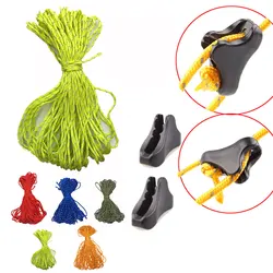 Reflective Paracord Tent Cord Rope Camping Awning Rope Runner Guy Line Tent Fastener Wind Rope Buckle Triangle Fastener Stopper