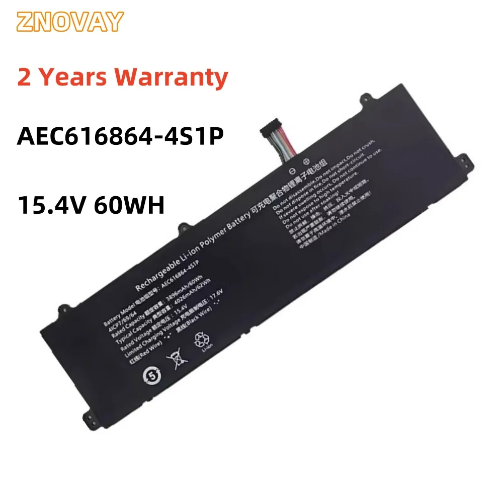 ZNOVAY New AEC616864-4S1P Laptop Battery For MECHREVO 16-7602 Gaming Laptop Battery 15.4V 60Wh 3896mAh