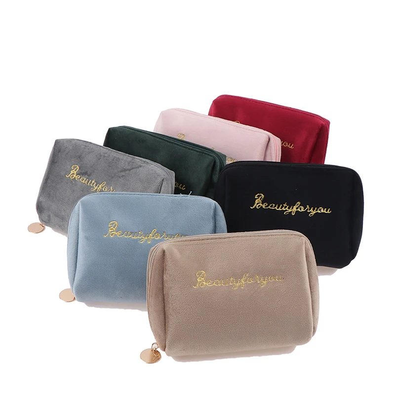 1PCS Velvet Make Up Organizer Soft Girl Lipstick Bag Women Travel Cosmetic Bag Beautician Beauty Case Makeup Bag necessaire