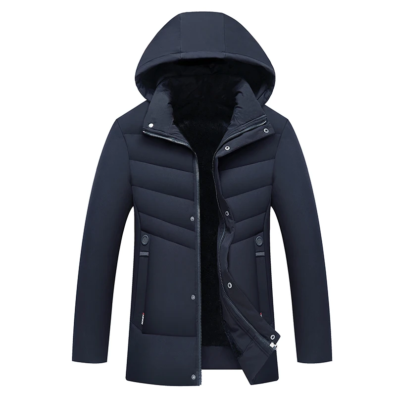 

Роскошные деловые теплые хлопковые куртки, мужские толстые зимние плюшевые парки средней длины, элитные мужские повседневные пуховики, ветровка