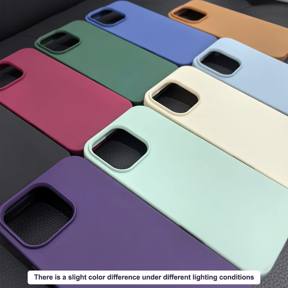 Funda de silicona líquida de lujo para Apple iPhone 11 13 12 14 15 16 Pro Max, para iPhone 17 Pro, protectora a prueba de golpes 6