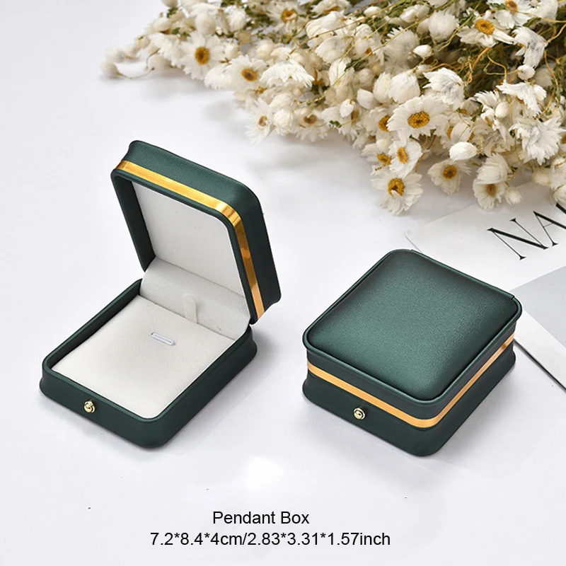 1pc Luxury PU Leather Jewelry Packing Box Ring Earrings Necklace Bracelet Jewellery Display Storage Case For Wedding Engagement