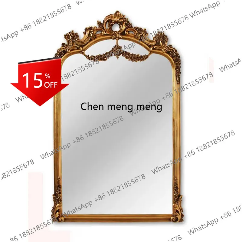 Q178 Customized retro irregular decorative mirror advanced sense fireplace mirror wall hanging high definition makeup mirror