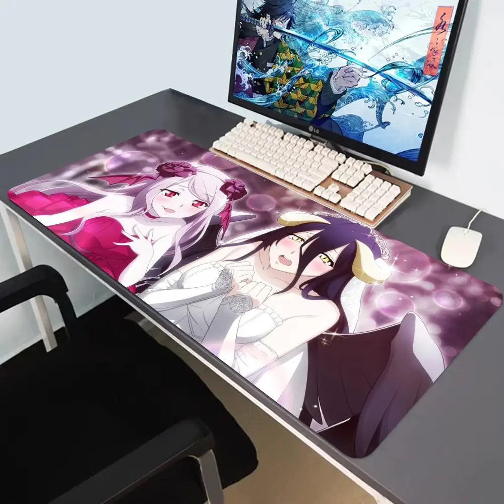 Albedo Large Mouse Pad Anime Overlord Pc Gamer Cabinet Keyboard Mausepad Computer Gaming Accessories Table Rug Desk Mat Mousepad