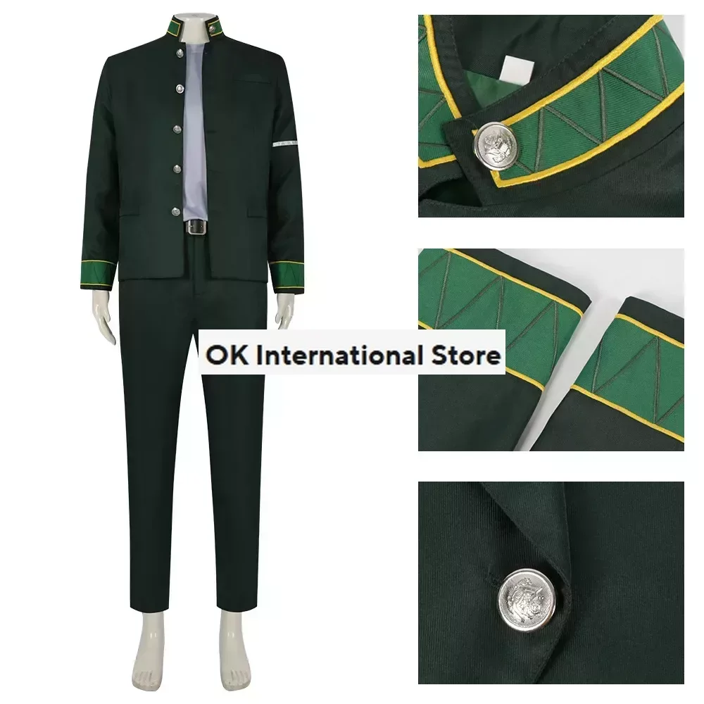 Anime Cosplay Wind Breaker Kyotaro Sugishita Cosplay Costume High School Uniform Coat Jacket Shirt Pants Belt Green Con Suit Boy