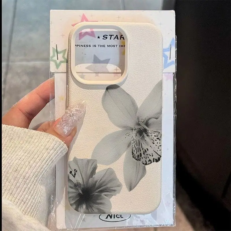 

Phone Case Lily flower pattern printing For iPhone 17 Air 11 13 14 12 15 16 Pro Max XS XR 7 8 Plus 16E Shockproof Silicone Cover