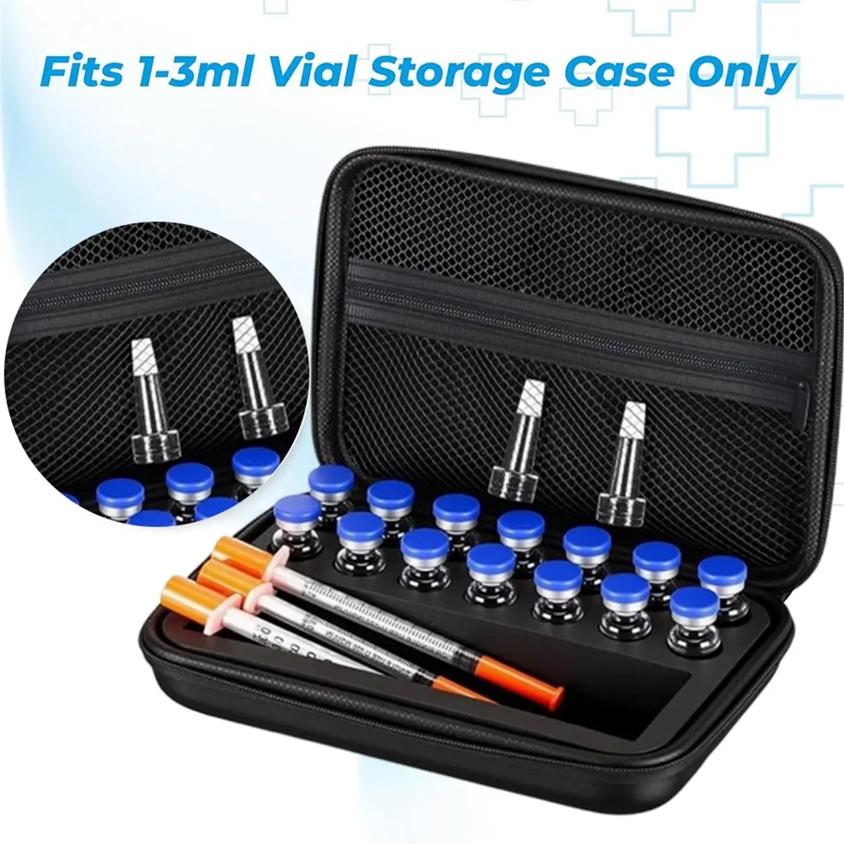 (A02R] Peptide Case for Bac Water & Cases Holds Vials Water Bac Peptide Glp1, Vial Storage Case, Fridge Freezer Travel