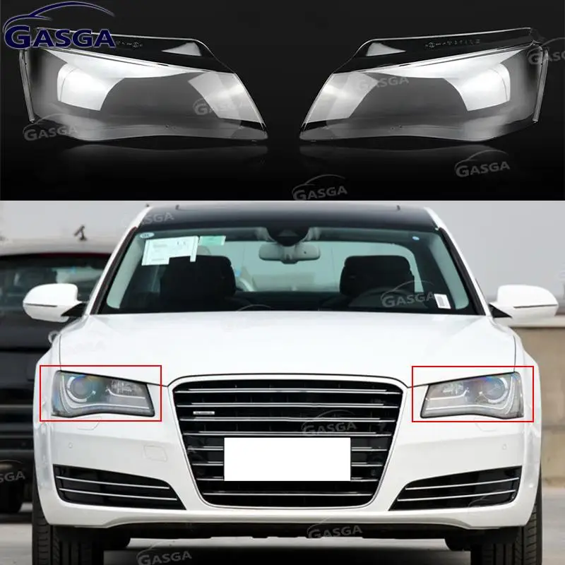 

Подходит для Audi A8 S8 D4 2011-2014, прозрачные абажуры, корпус передней фары, крышка объектива фар автомобиля, оболочка