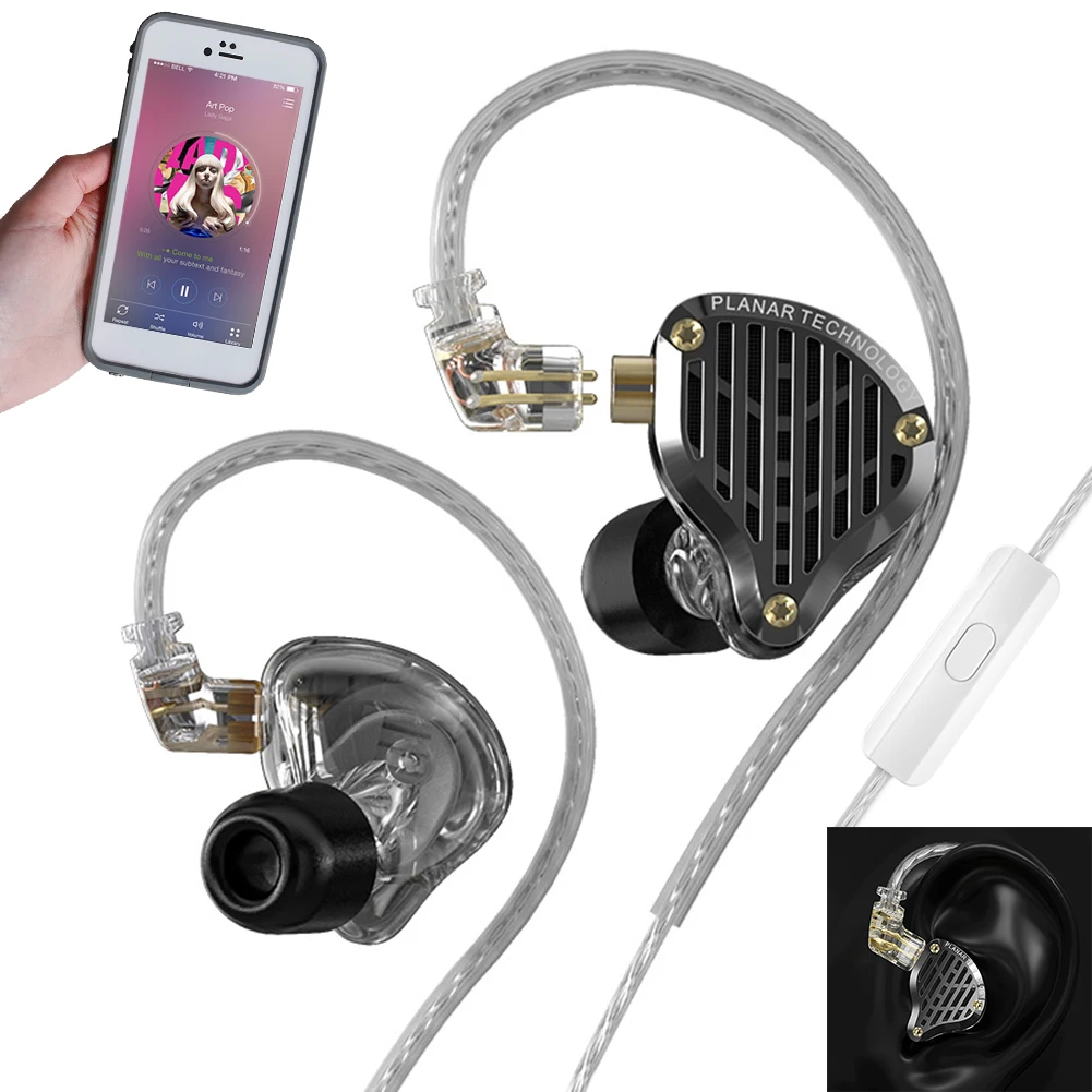 

Проводные внутриканальные мониторные наушники IEM с планарным драйвером 13,2 мм, шумоподавляющие, для музыки и игр