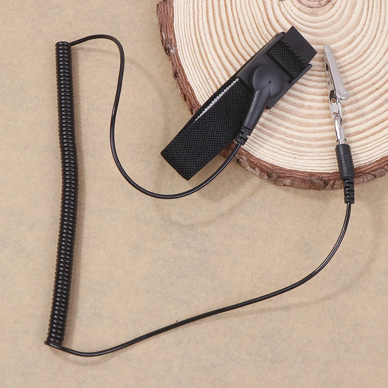 

Wired Anti-static Metal Bracelet Adjustable Discharge Cable Wrist Band Strap Hand Grounding Wire Cordless Wireless Clip
