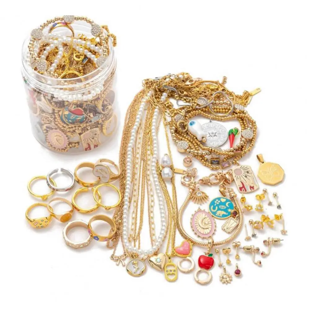 Feiertags-Schmuck-Überraschungsset Vintage Mystery Schmuckglas für Frauen Überraschungs-Mischset mit Halsketten und Ohrringen