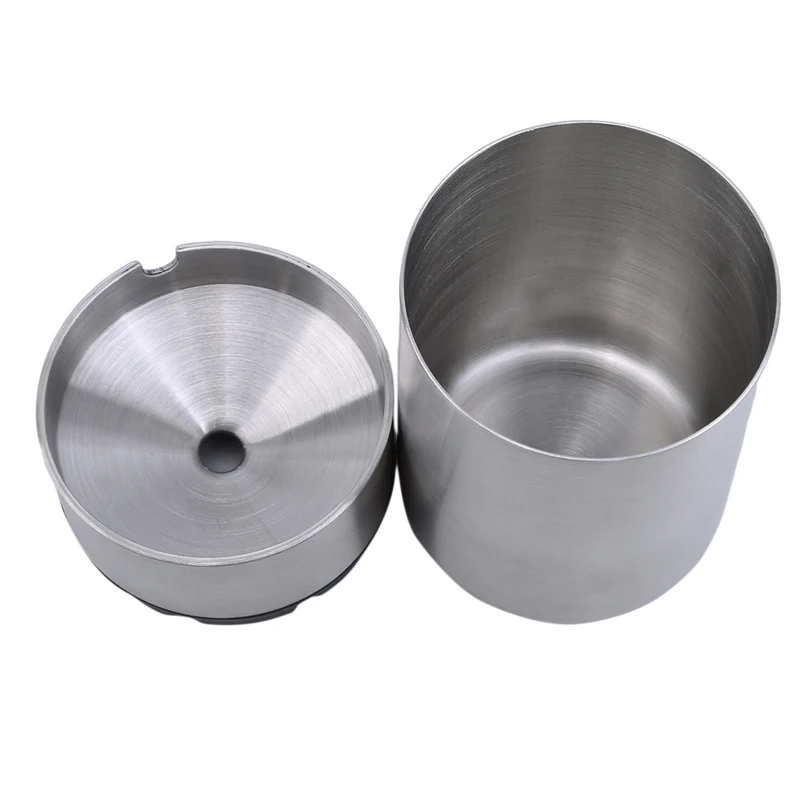 Detachable Stainless Steel Ashtray Creative With Lid Windproof Car Ashtray Fashion Business Gift Send Boyfriend Home Decoration