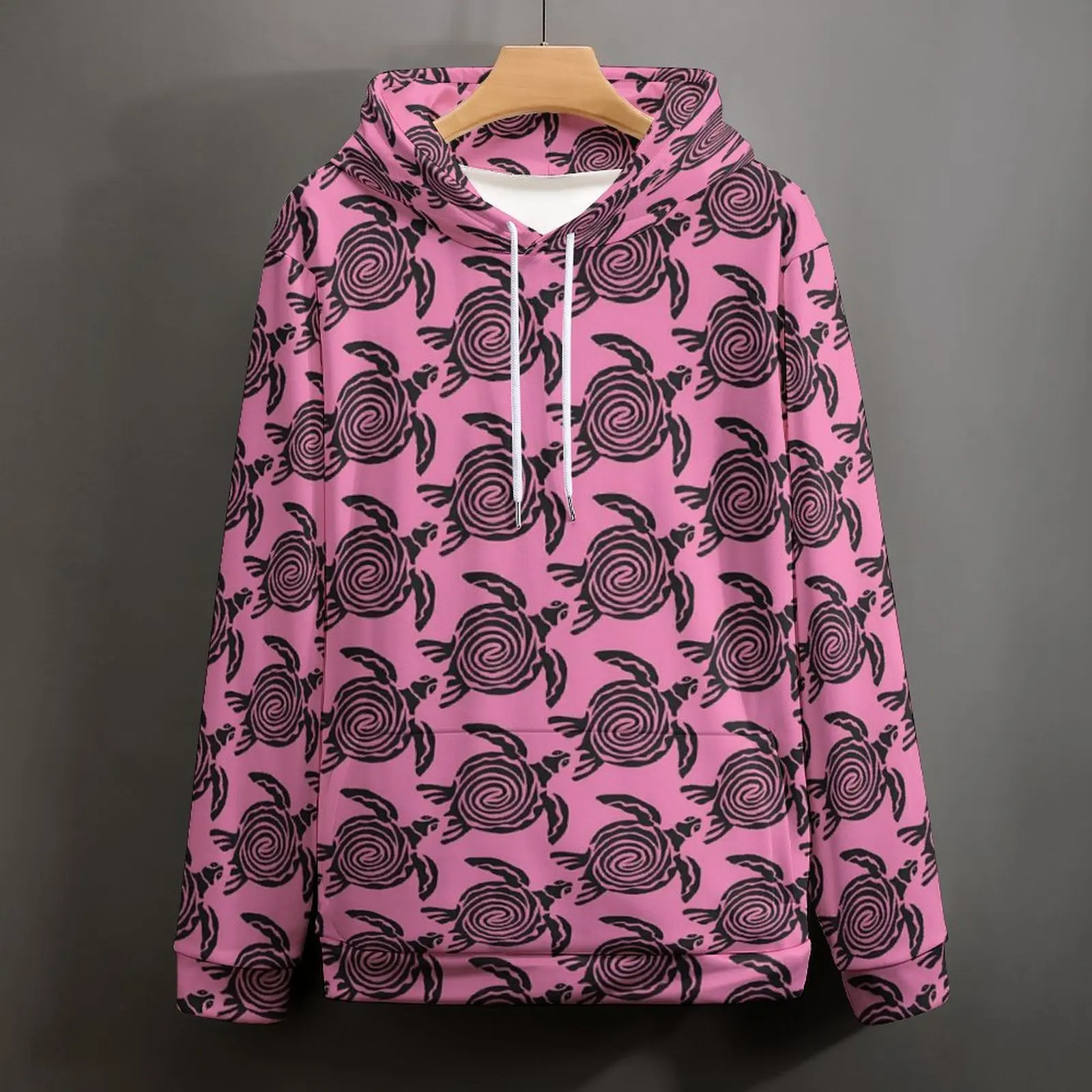 Sudaderas con capucha informales con estampado de tortugas para hombre, sudaderas personalizadas divertidas de estilo Tribal, sudadera holgada de manga larga de gran tamaño para otoño