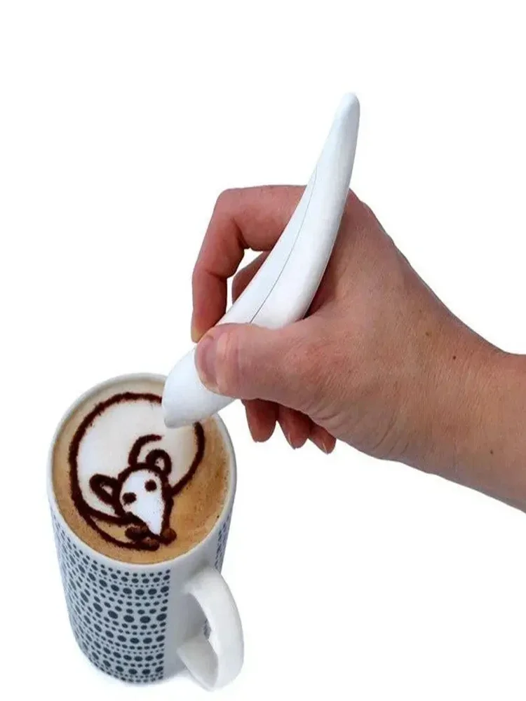 Caneta elétrica de café, caneta de especiarias, latte, leite, arte, para decoração de bolo de café,
