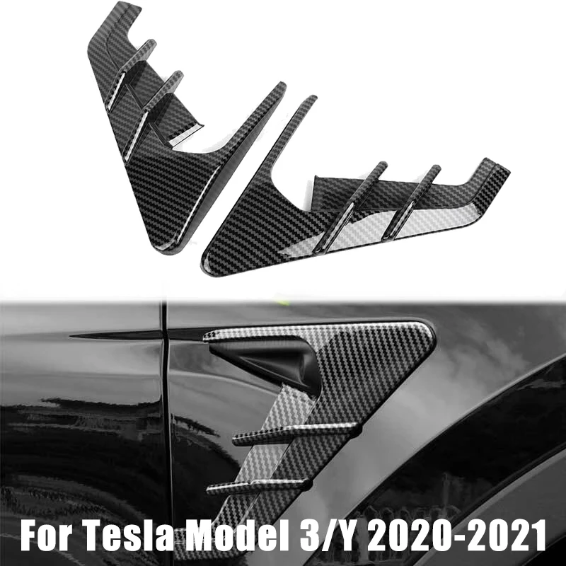 For Tesla Model 3/Y 2020-2023 Camera Flanks Car Side Wing Panel Cover Spoiler Dust Cover Decoration Modification Car Accessories