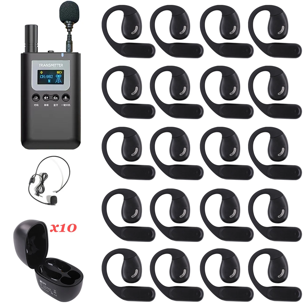 

Wireless Whisper Tour Guide System 2.4G Bluetooth Headset High Definition Sound for Interpretation Teaching Conference Training