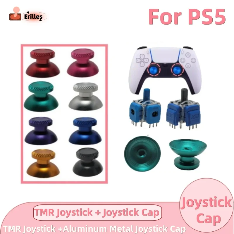 

1pairs for PS5 Replacement TMR Joystick and Replacement Aluminum Metal Analog Joystick Cap Controller Thumbstick Accessorie
