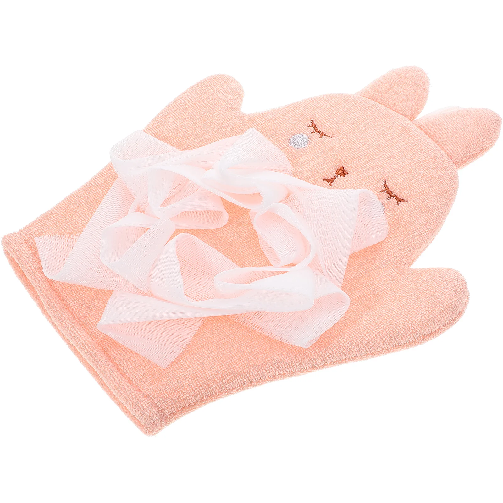 

Double-Sided Baby Bath Glove Toddler Wash Mitt Rabbit Shape Soft Material Bath Gloves Bathroom Body Scrubbing Glove Baby
