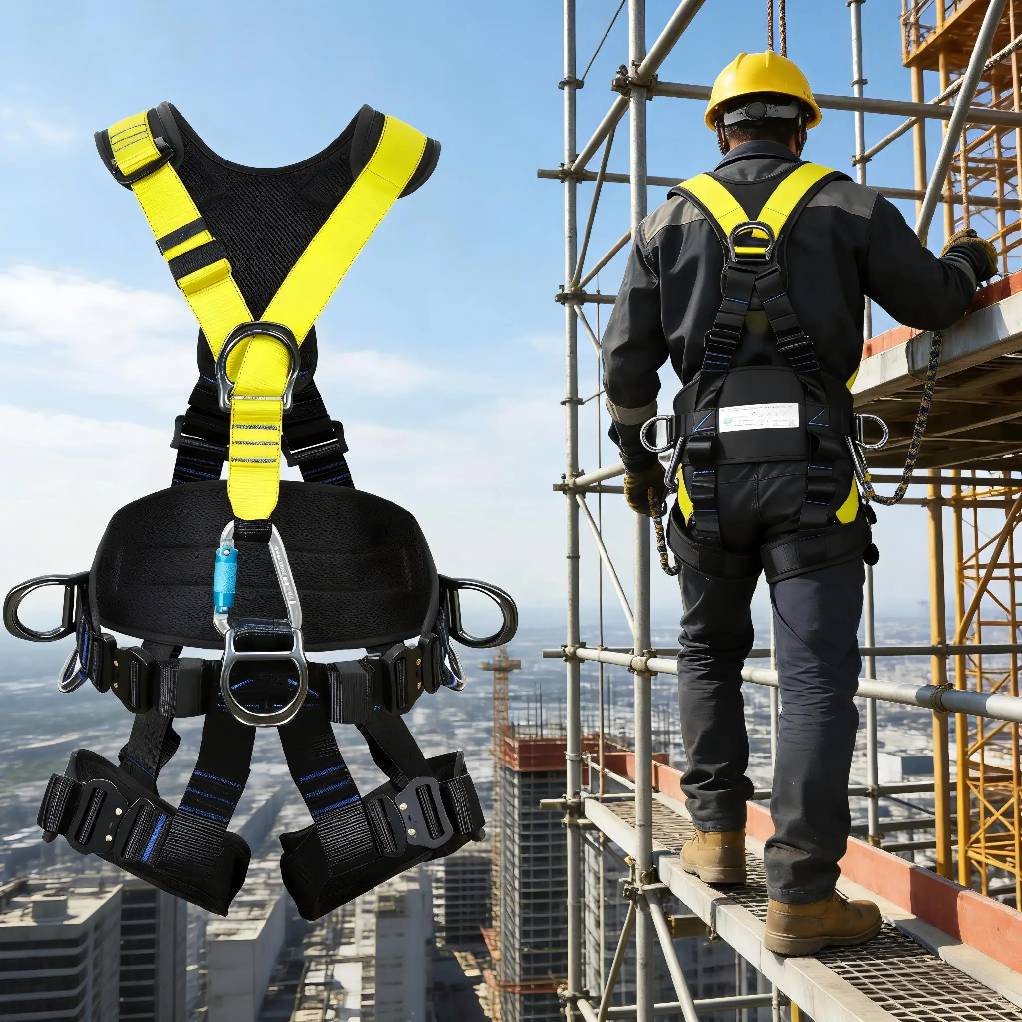 High-quality Crash Safety Belt, Suitable For Tree Climbing, Rock Climbing, And Aerial Work Protection, Full-body, Load-bearing 1