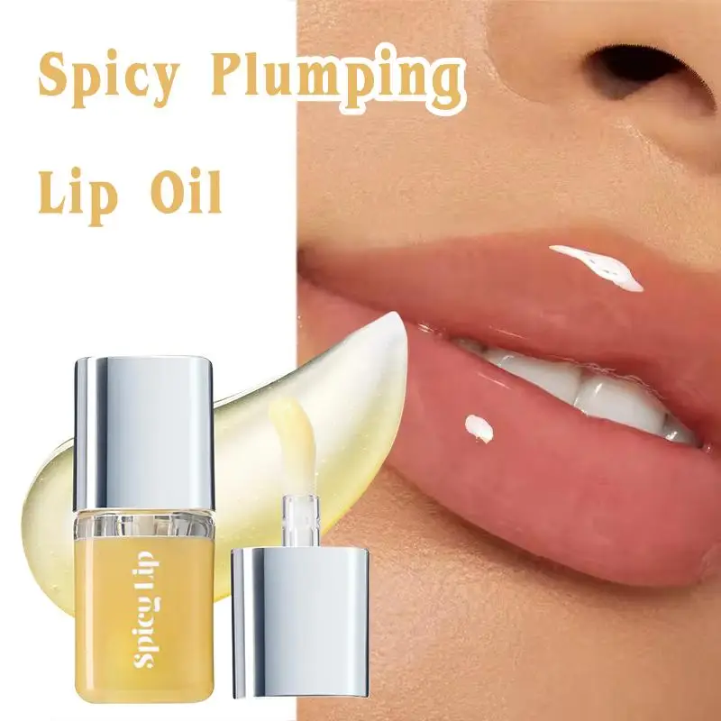 Spicy Lip Plumper Long Lasting Moisturizing Lip Oil Instant Plumping Lip Gloss Serum Volumising Repair Lip Fine Lines High-Gloss