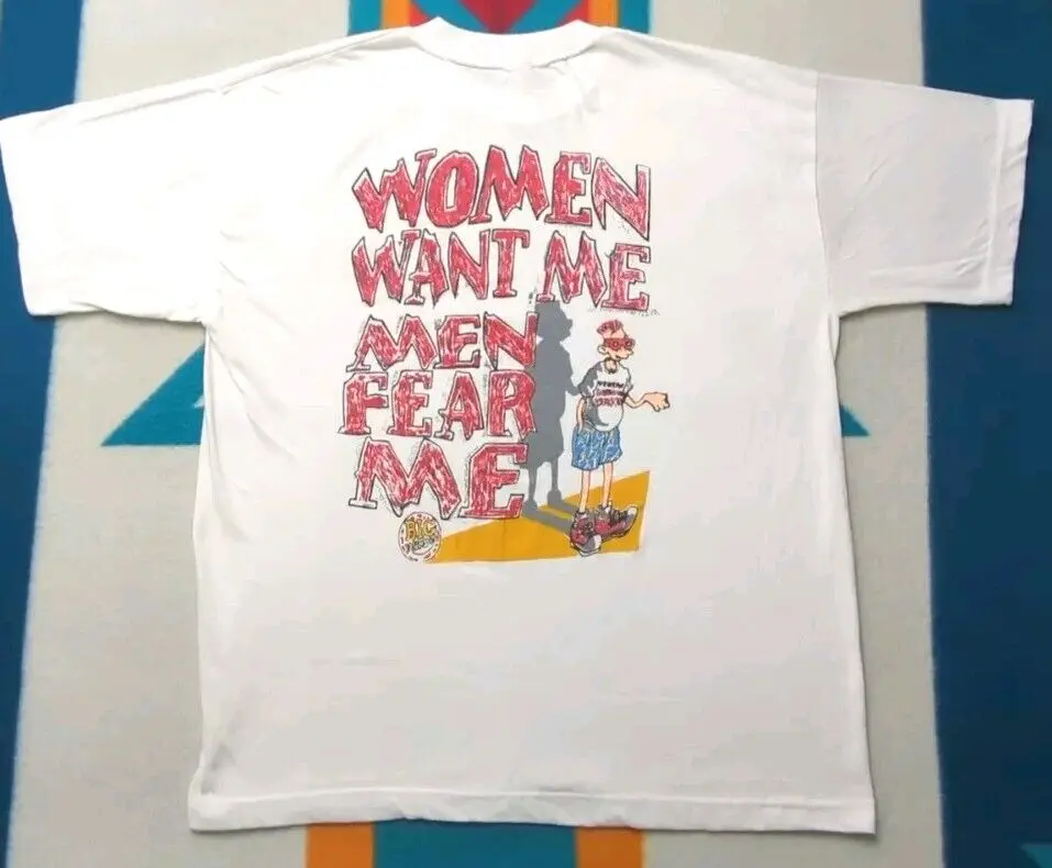 Camisa vintage Big Johnson Mazatlan "Mujeres Want Me Men Fear Me Shirt" México XL