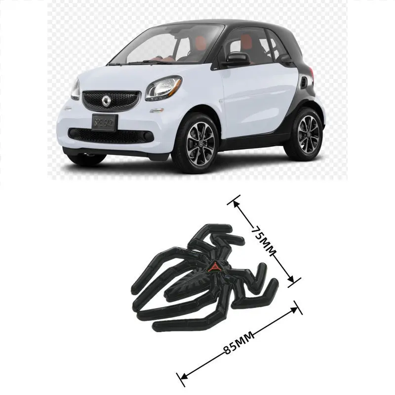 

2pc 3D Metal Black Widow Spider Logo Car Sticker For Smart 3 1 fortwo ROADSTER CABRIO CITY-COUPE CROSSBLADE FORFOUR