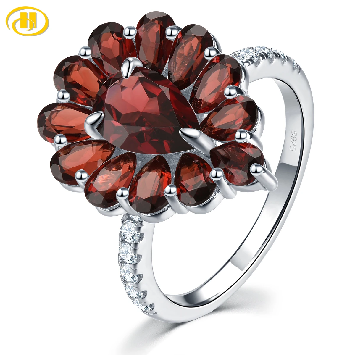

Кольца из стерлингового серебра с натуральным красным гранатом, 4,5 карата, натуральный камень, романтический классический дизайн ювелирных изделий, женские подарки