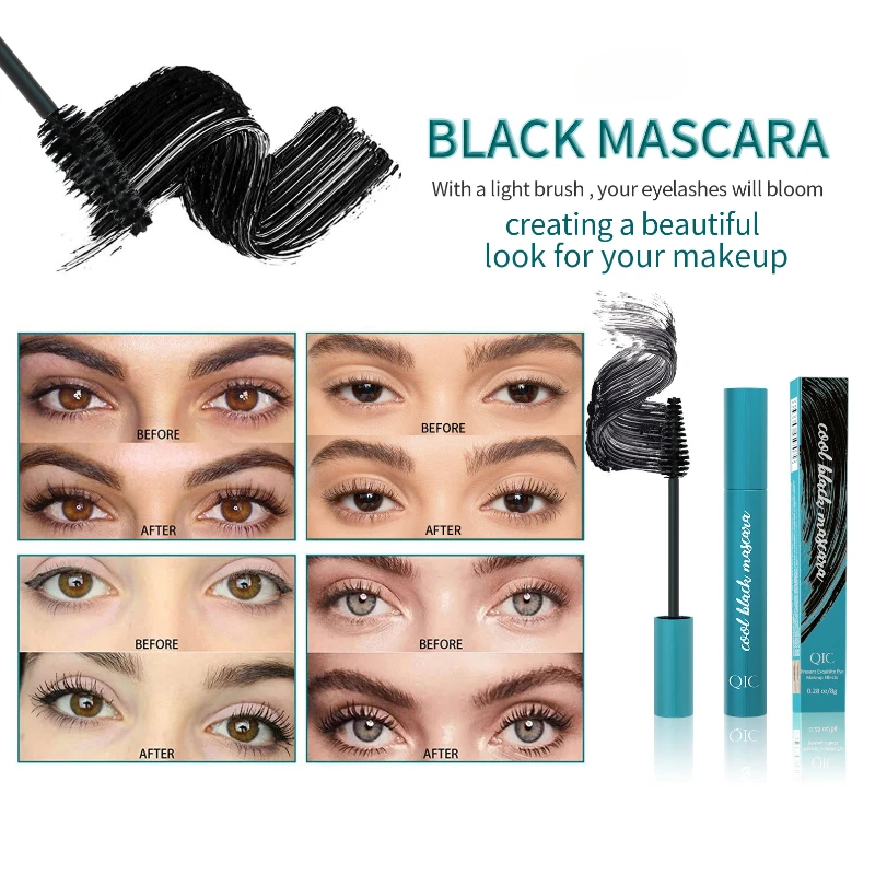 3D Mascara Waterproof Long Lasting Lash Cool Black Eyelashes Silk Fiber Lengthening Naturally Slender Non-smudged Makeup