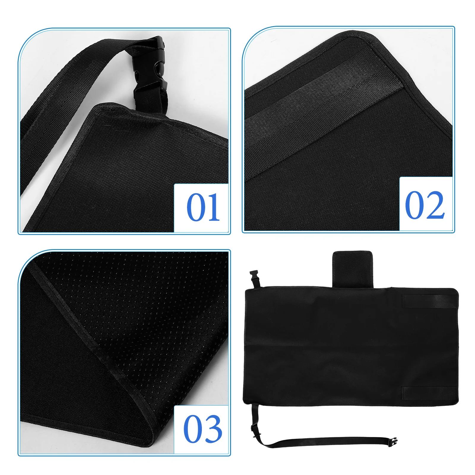 موسع مقعد الطائرة أسود 79x44 دواسات السيارة مسند القدمين سرير سفر طفل محمول رحلات طويلة الراحة دعم قوي