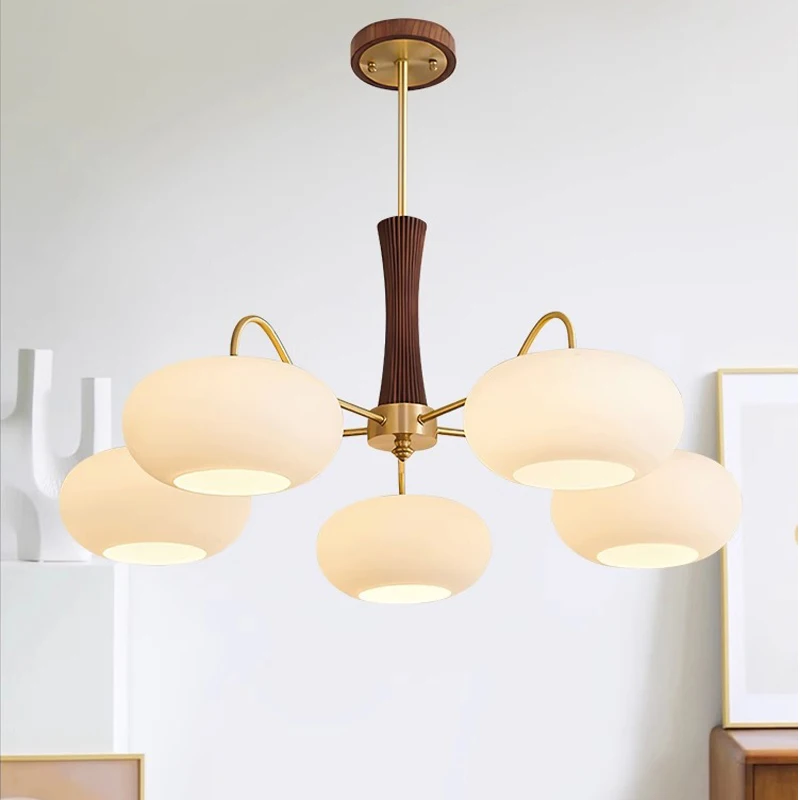 

BOSSEN LED Copper Glass Pendant Light Indoor Simple Super Bright Living Room Dining Room Chandelier.