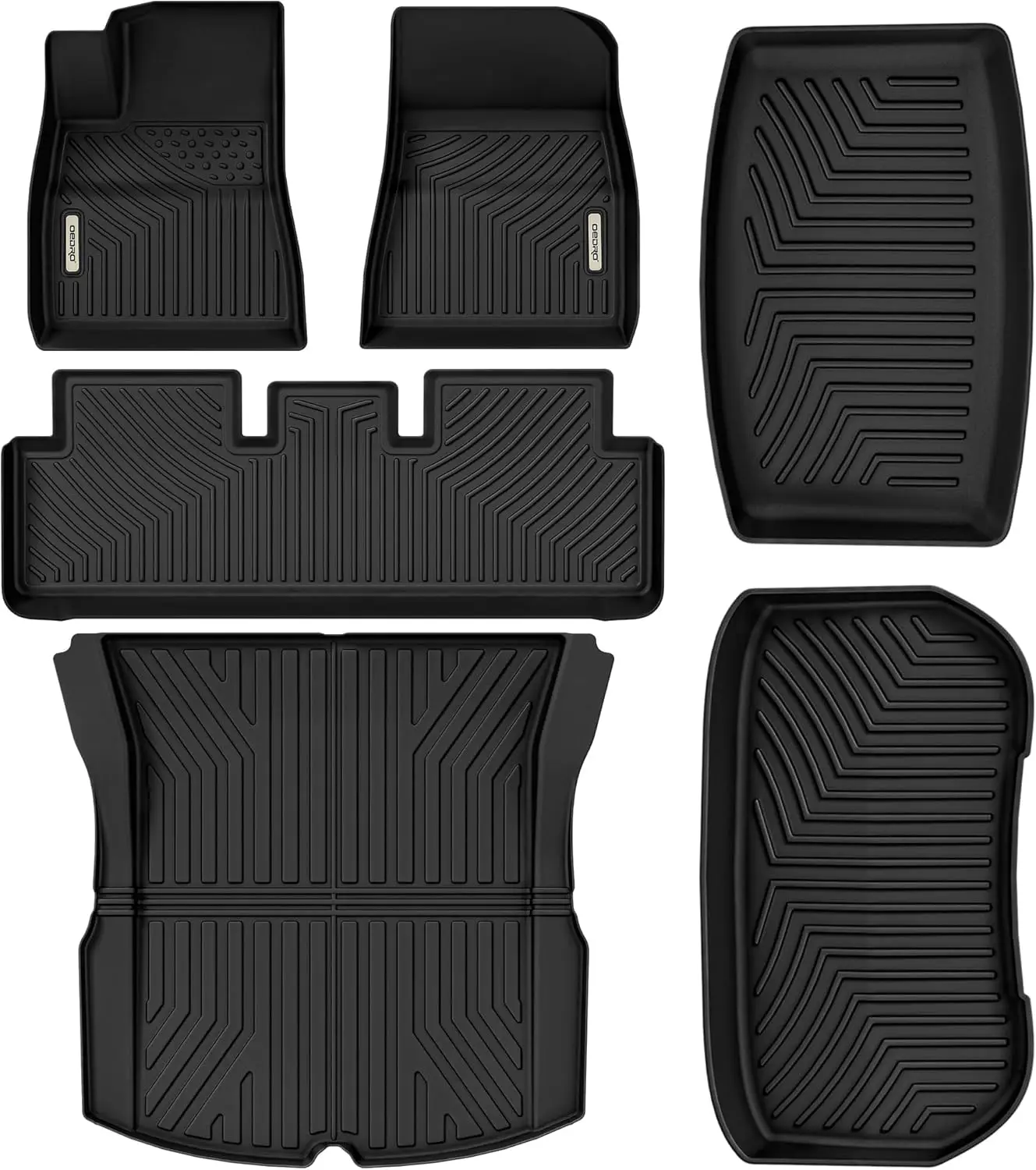 

Floor Mats Fit for 2024 2025 Tesla Model 3 Highland, TPE All-Weather Floor Liner, Full Set Black Floor Mats and Cargo Line Mat