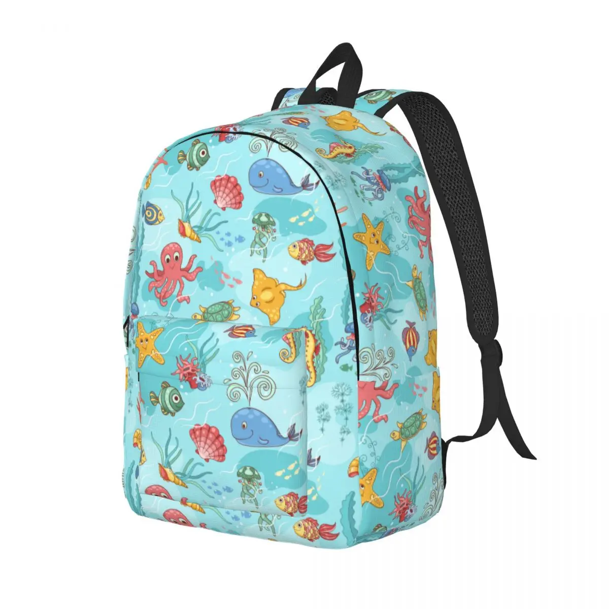 Sea Life Seastar Jellyfish Octopus Cartoon Backpack for Preschool Schoolbag Student Ocean Creatures Animals Bookbag Kids Daypack