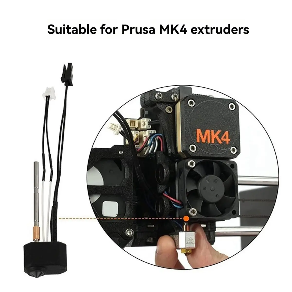 NEW FACTORY~For Prusa I3 MK4 Print Hotend Kit Nextruder Heater Block Silicone Sleeve 0.2mm Hardened Steel Nozzle 3D Printer Part